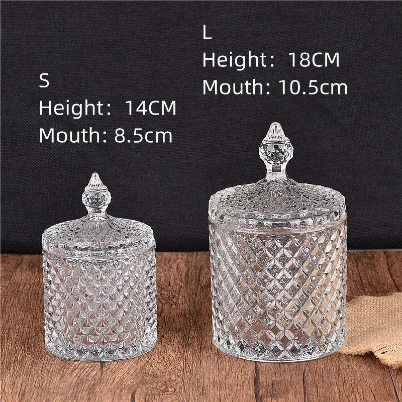 Wholesale Antique Crystal Glass Candy Jar Roman Candy Jar with Lid