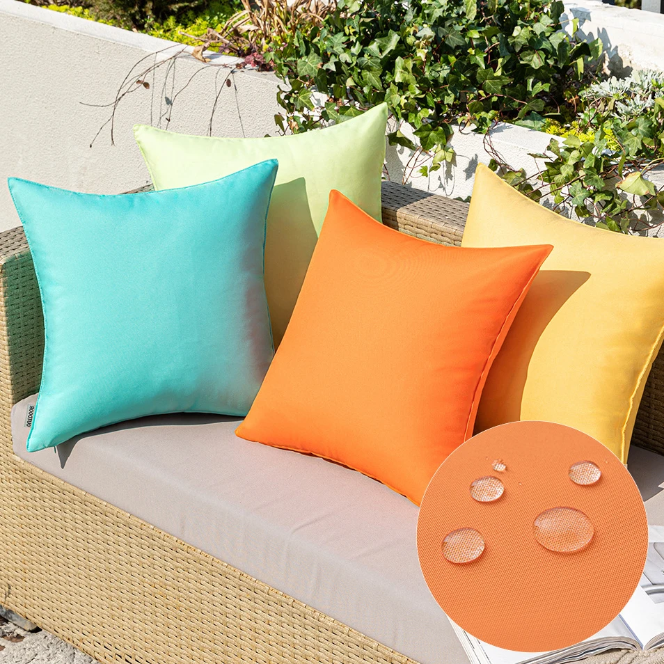 Custom Wholesale Waterproof Sofa Pillow Covers Outdoor Cushion Cover Water Resistant Outdoor Furniture Garden Pillow Case
