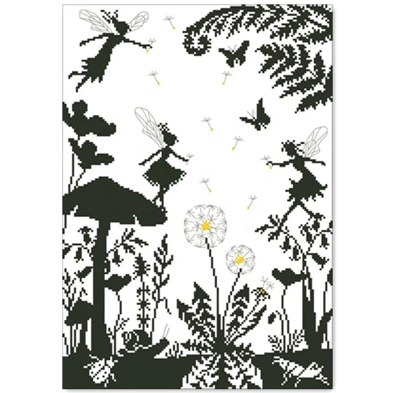 
 DPC008 Фея поляна Набор для вышивания крестиком пакет aida 18ct 14ct 11ct белой ткани unprint парусиновая обувь с вышивкой 