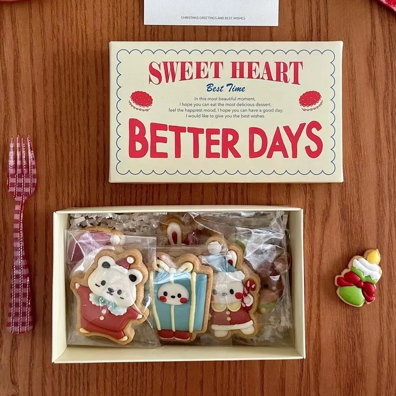 Free Design Luxury Feeling holicholic new model Christmas box baked cookies Candy Snowflake Crisp holiday gift box