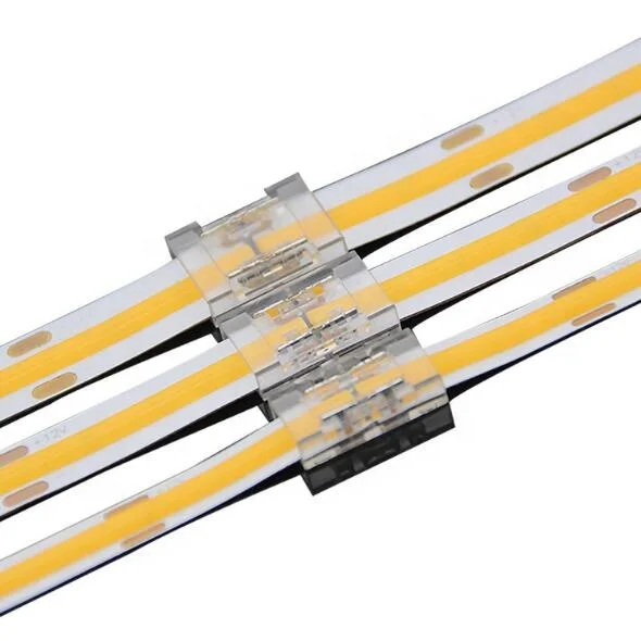 Прозрачный беспаяльный разъем для светодиодной ленты COB 6 мм 8 мм 10 мм