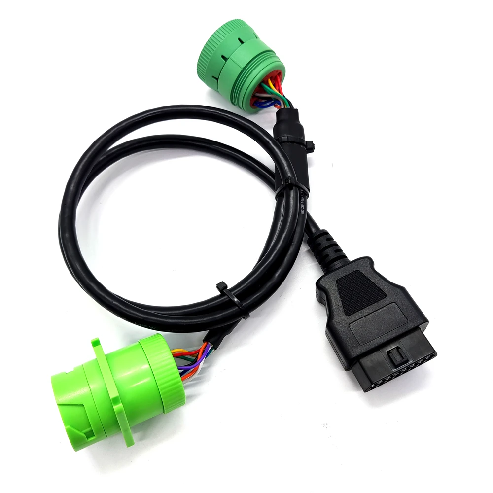 J1939 9pin Plug to J1939 Type1 Receptacle and OBD2 Receptacle  ELD Cable GPS Tracker  male to female cable HD16-9-1939S-P080