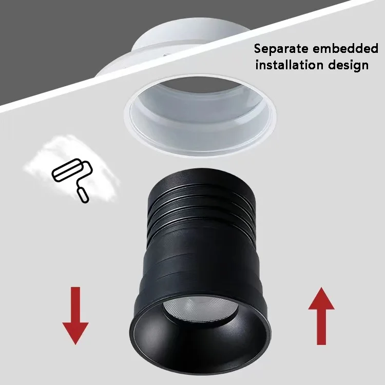 LED light manufacturer antiglare trimless led downlight for hotel project tuya zigbee cct dimmable small trimless downlight