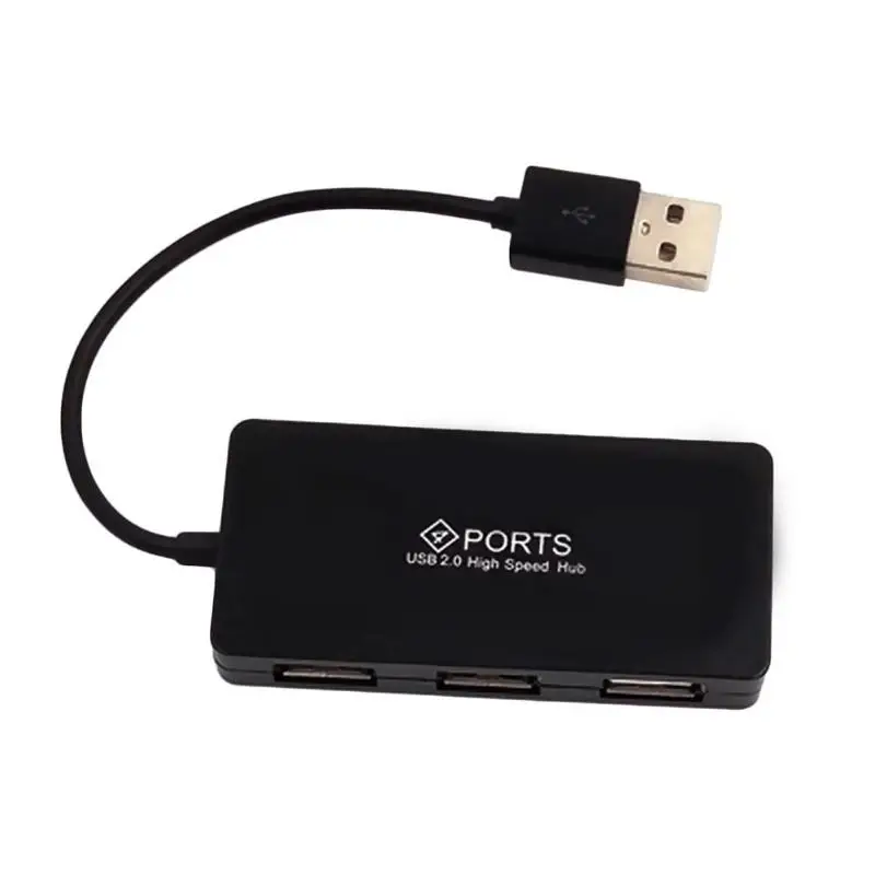 Portable USB Hub 4 Port USB 2.0 Hub Splitter Adapter Converter Cable Wire Cord For Mac Laptop Notebook PC Desktop Accessories