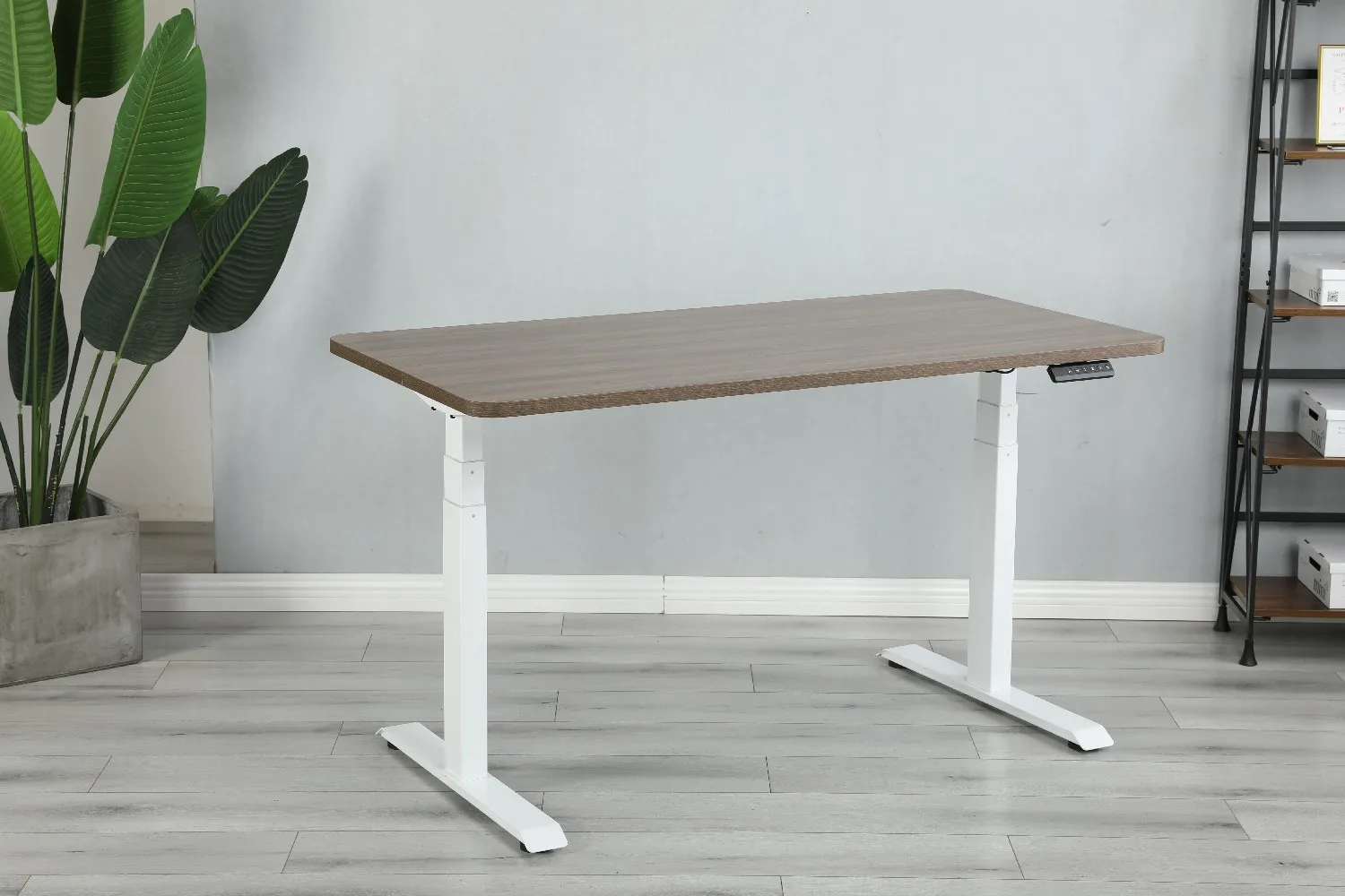 Dual  Metal Motors Electric Height Adjustable Sit Stand Up Computer Office Table With Under Desk Drawer