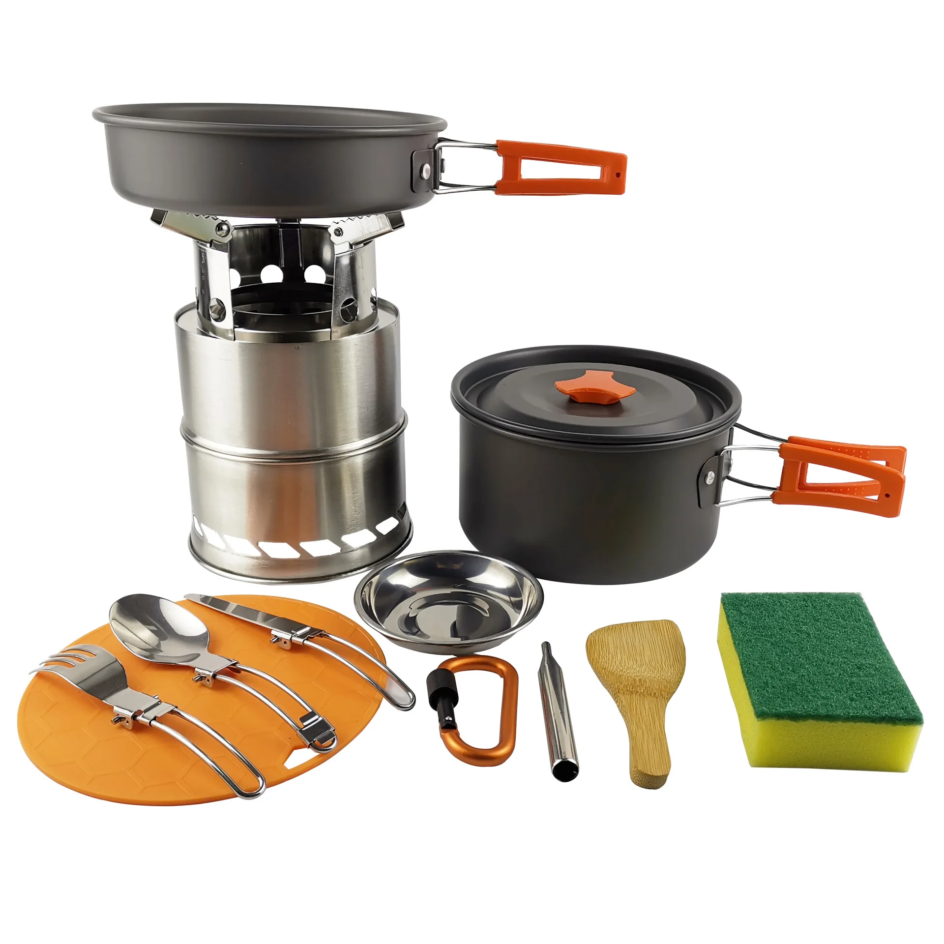 High Quality Portable Camping Cookware Set Durable Mini Folding Pot Aluminum Outdoor Camping Cookware Set with Storage Bag