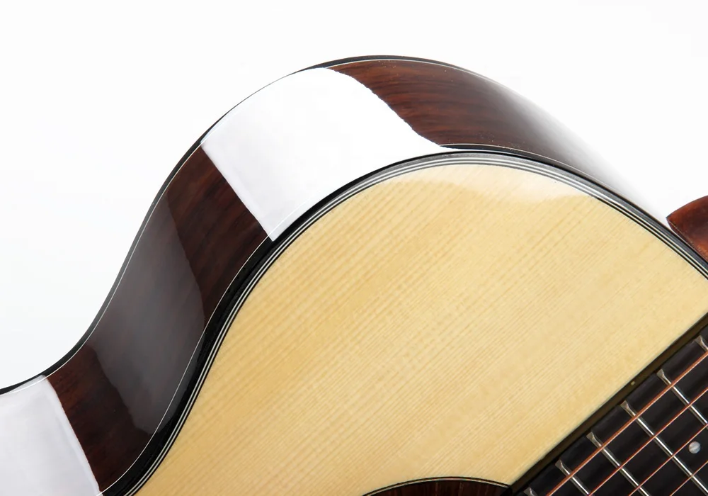 EX-DC50-40   Guangzhou High Grade Solid Wood Chihiro Acoustic Cutaway Guitar Chinese Musical Instrument