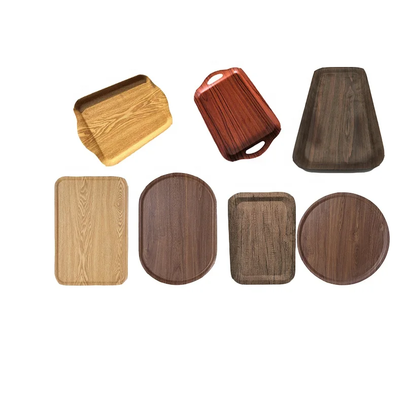 
Factory eco friendly not unbreakable wood fiber dishwasher safe portable hotel home bar club restaurant food fruit serving tray 