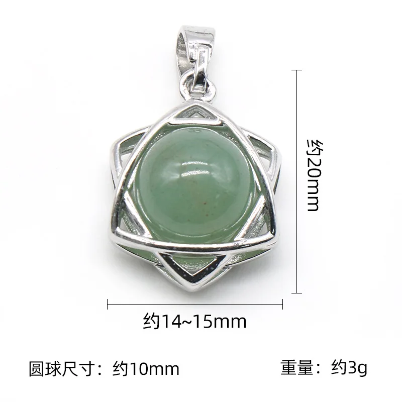 Fine Fashion Jewelry Gemstone Quartz Hexagram  Star of David necklace men opal stone charms Pendants  Wholesale