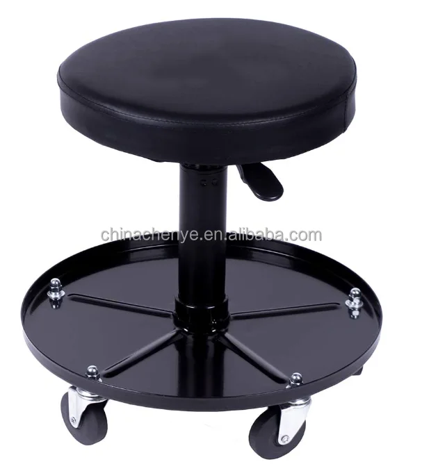 Workshop Stool Chair Seat Height Adjustable Rotatable Roller Stool for the Workshop