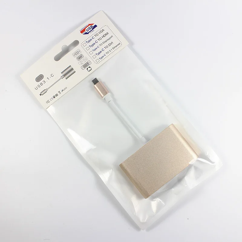 Type C 3 IN 1 Converter Adapter Type C to VGA+USB+PD HUB Factory price USB 3.1 Type C Multifunction adapter