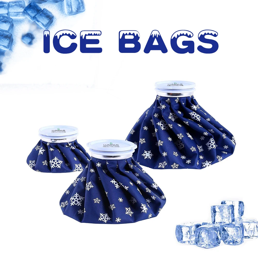 Waterproof reusable cloth ice bag  medical ice bag for injury therapy fabric ice bag