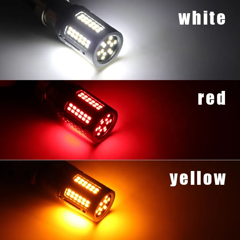 Светодиодная лампа BA15S P21W 2016 84SMD BAU15S PY21W CANBUS для сигналов поворота тормозной сигнал 1156 светодиодная