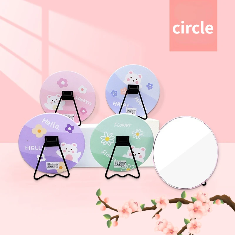 Factory Price Pocket Adjustable Makeup Compact Lady Dressing Heart Shaped Portable Vanity Mini Custom Home Decor Mirror