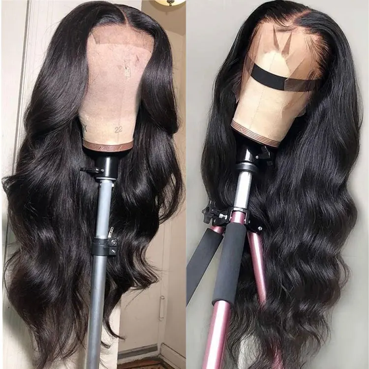  Завод Moonhair 180 плотность свободная часть густые волосы глубокие волны отбеленные узлы парик 13X4 прямой на сетке