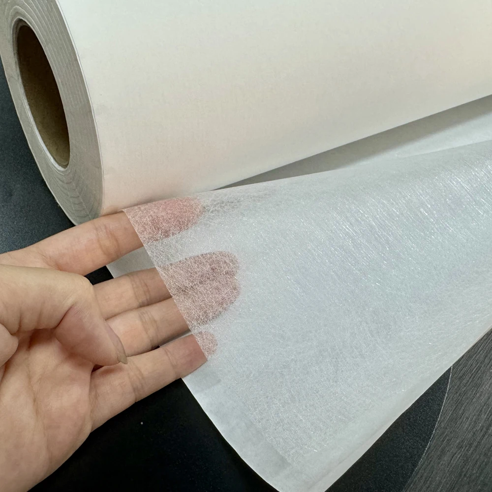 Roll Packing Polyamide Transparent Glue Hot Melt Adhesive Webbing With Release Paper