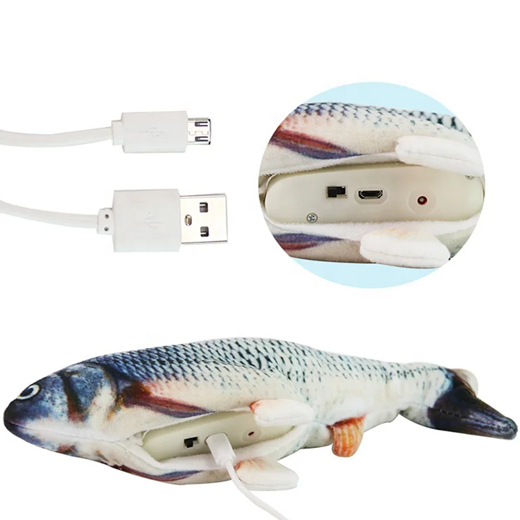 Funny Usb Chargeable Simulation Swing Cat Fish Toy Interactive Electric Catnip Floppy Fish Cat Toy