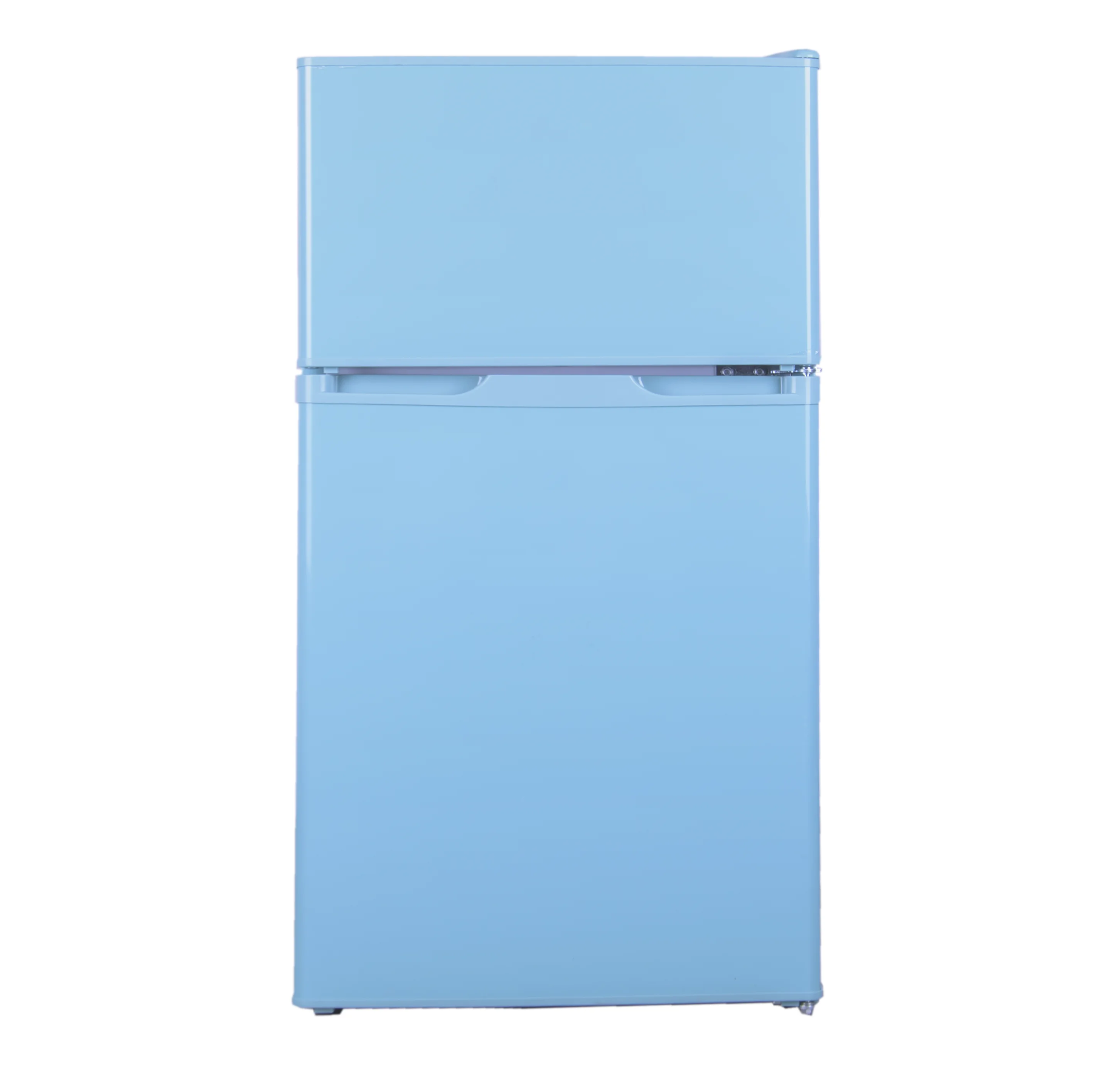 Optional color customizable double door refrigerator with LED light home fridge refrigerator top freezer 85 liter