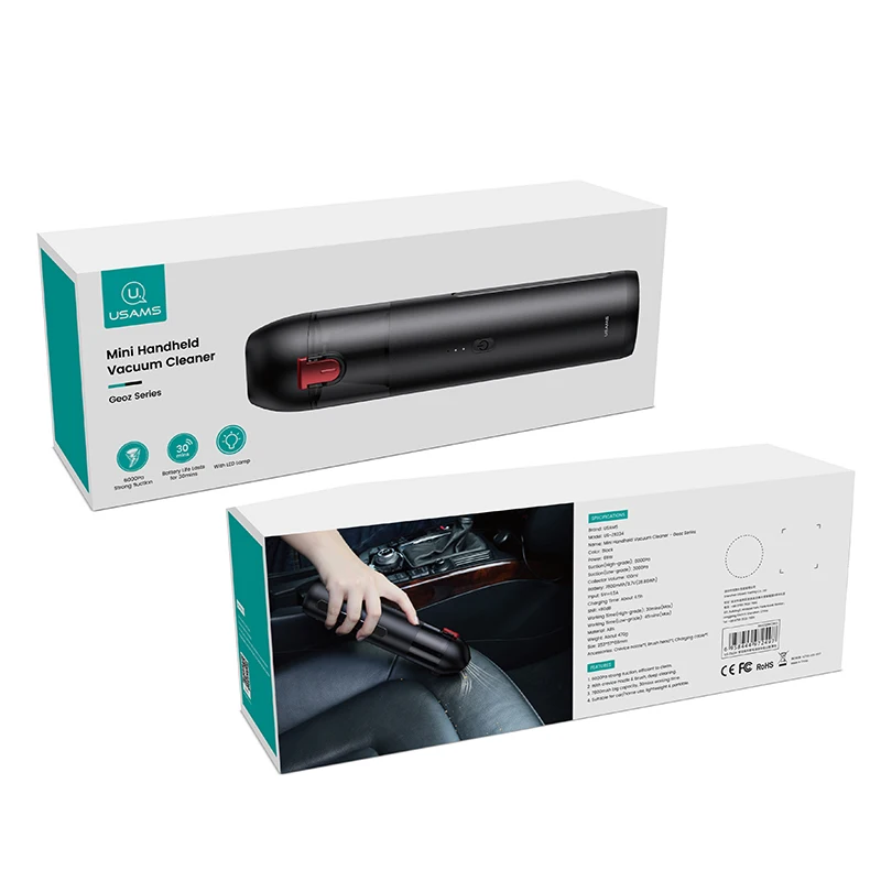 USAMS Handheld Portable Efficient Cleaning HEPA Cleaner Strong Suction mini Cordless Car Vacuum Cleaners