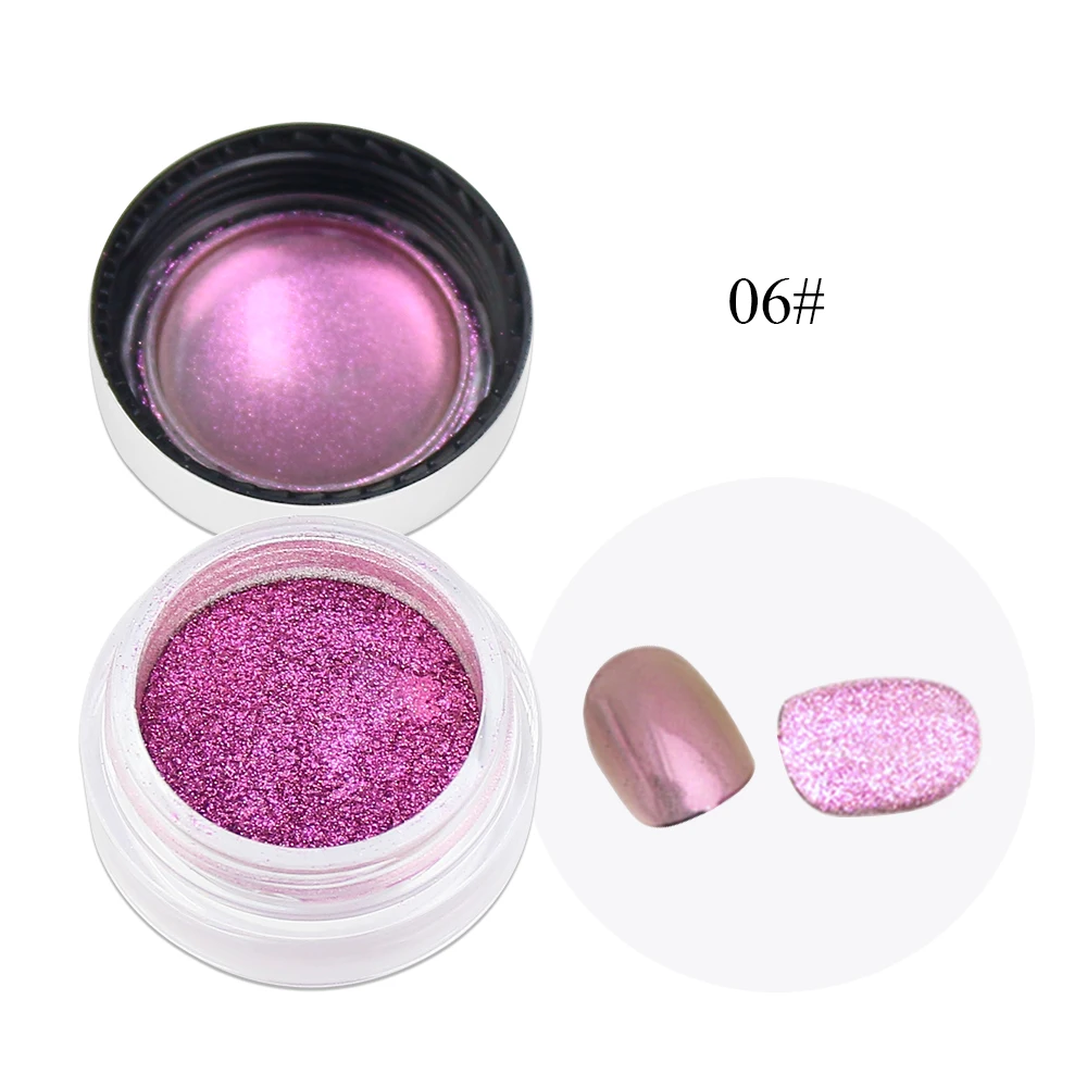 BIN new arrival 2 in 1 Cat eye Chrome Mirror Powder Aurora Color Nail Powder Aurora Powder For Nail