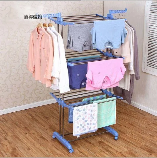 Winged Foldable 3 Layers Clotheslines Stand Drying Rack Laundry 3.8kg Towel