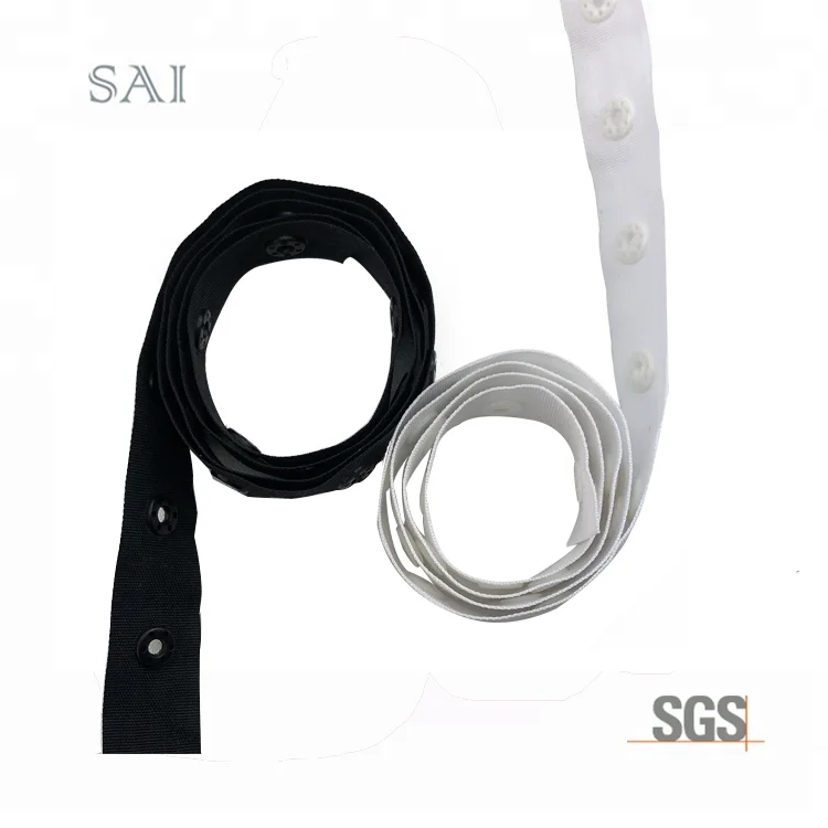 18mm Tape Width with Dyeable Colors Fashion Plastic Round Snap Tape