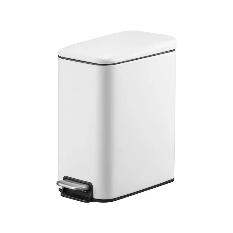 2024 popular model slim narrow rectangular trash can Quality White Color Customized High Quality Waste Bin Food Waste Bin Modern