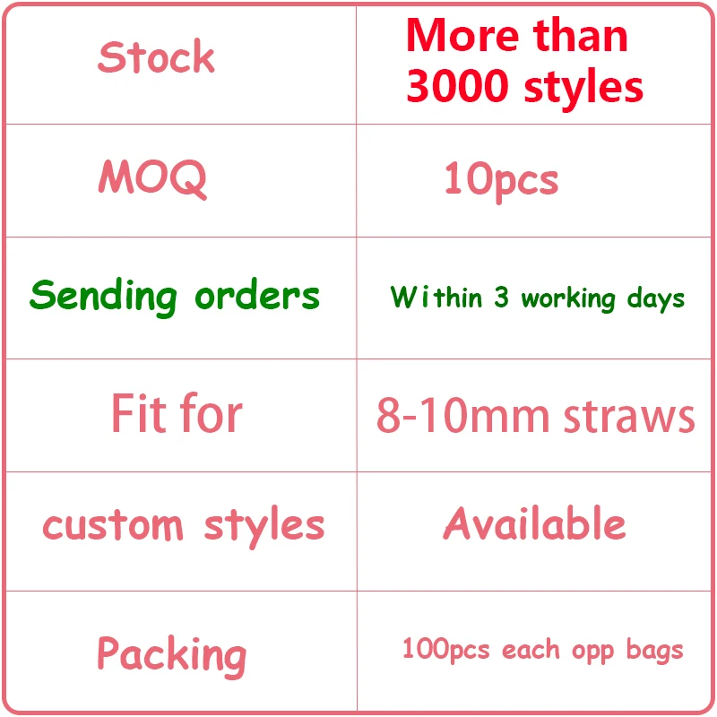 10 mm new wholesale high quality silicone cute cartoon animal reusable dustproof straw charms toppers
