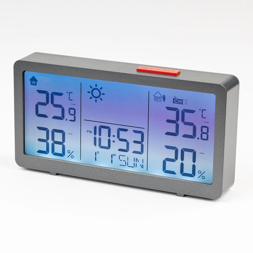 High/ low Outdoor Temperature Warning Temperature Humidity Controller with Sensor Radio Alarm Clock wireless weather station