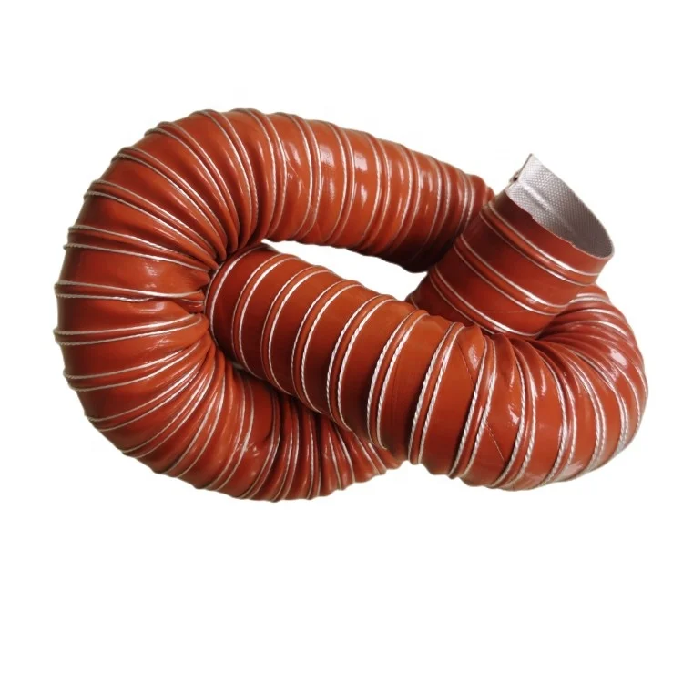 High Temperature Resistance Airduct Pipe Silicone 2 Ply Air Ducting Silicone Flexible Ducting  Hose