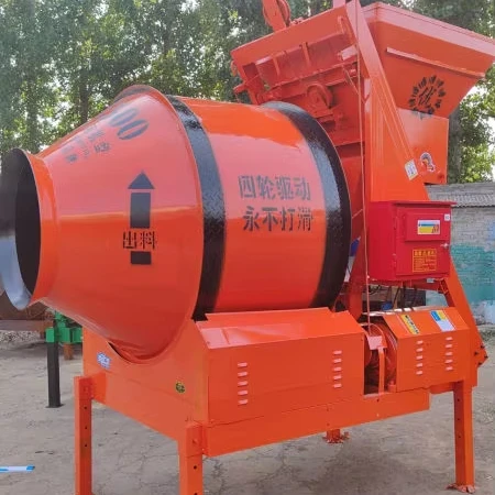 Portable With Wheels Discharge  Self Falling Reversible Rotating Cement Drum Conical Concrete Mixer