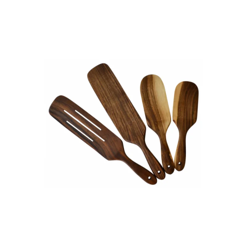 Customized handmade natural tableware set Kitchen utensils Cooking Acacia wood tableware wood spatula