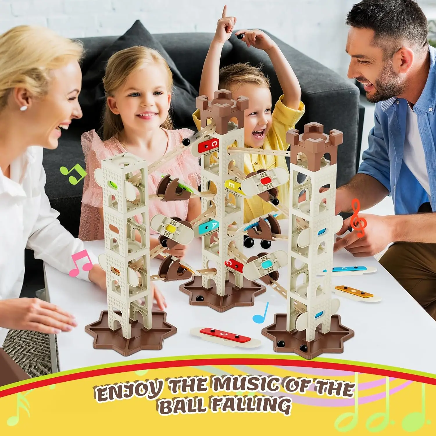 Marble Runs for Kids with Music Pillars STEM Toys with Marble Runs Music Educational Learning Marble Maze Track Toys for Kids