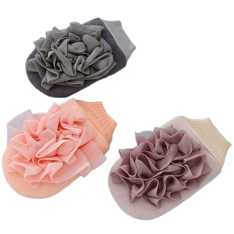 Exfoliating Bath Flower Bath Gloves Rich Foam High Elasticity Double-Sided Shower Massage Exfoliating Bath Mitt