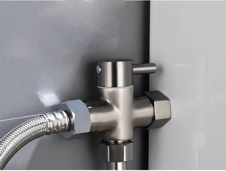 Bathroom 3/8 inch brass 3 ways T-adapter diverter valve for Handheld Toilet Bidet Spray