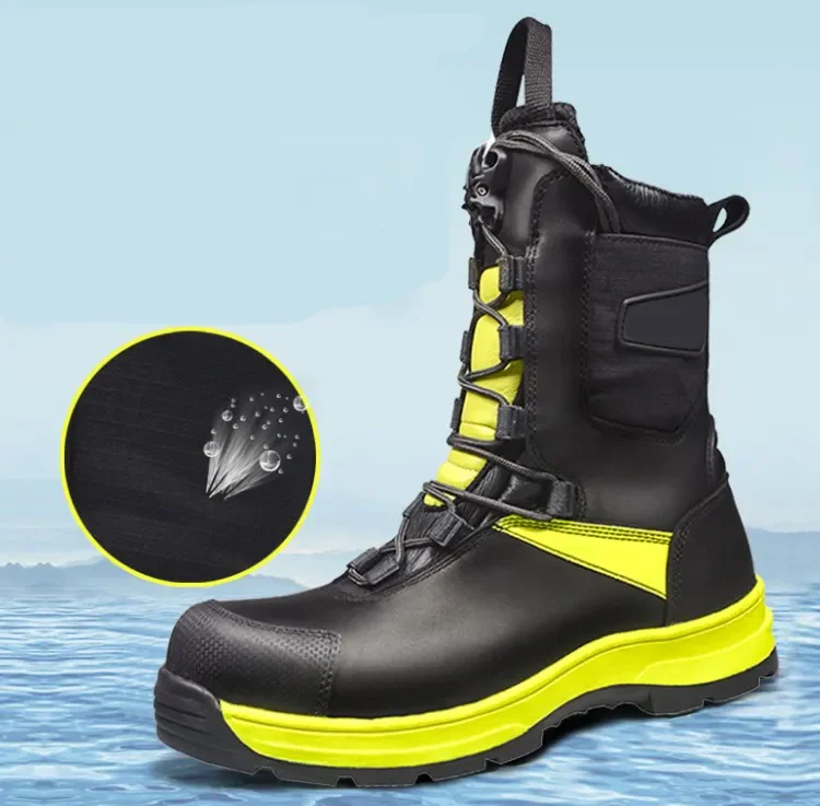 Chinese High Temperature and Flame Resistant Safety Protection Fireman Fire Engine Rubber Firefighting Boots