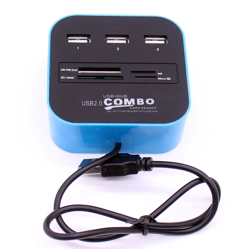 Factory Price High Quality Mini Slim  Micro USB HUB SD TF Card Reader usb hub card reader combo For PC Laptop Macbook