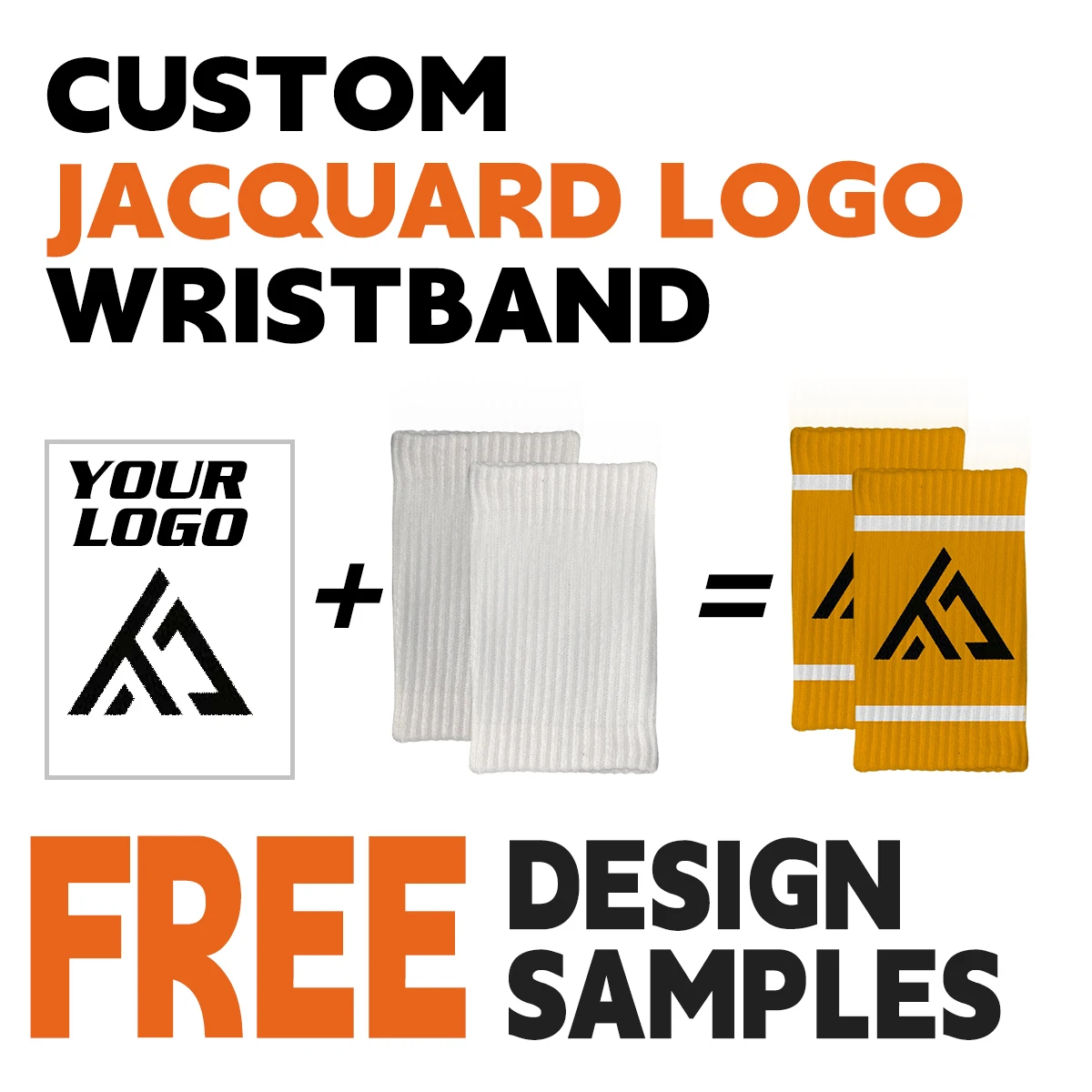 Free design custom logo cotton sports hand sweatband wristband custom print sports wristband