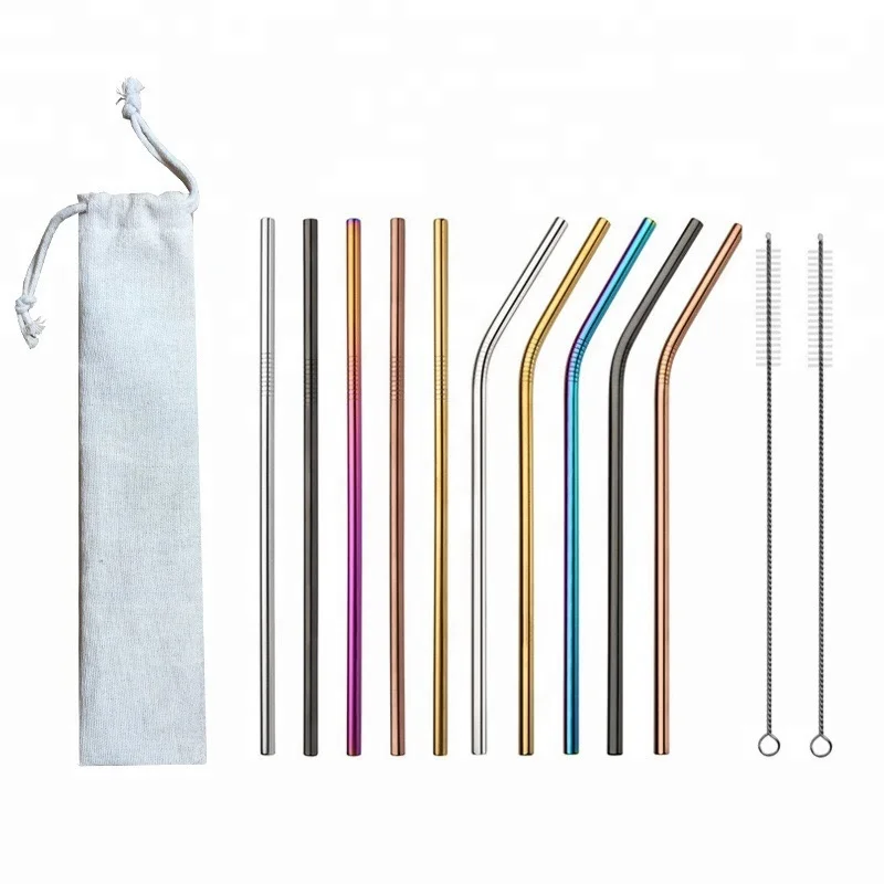 
Wholesale Reusable Stainless Steel Drinking Straw With Customized Logo 
