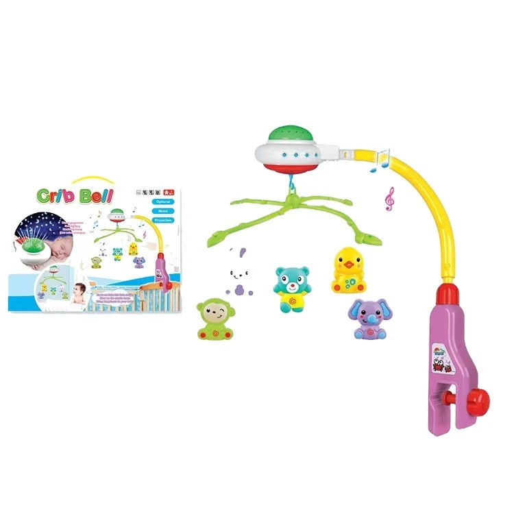 ITTL Baby Musical Crib Mobile with Projector Light Electric Musical Bed Bell toy For Newborn Baby