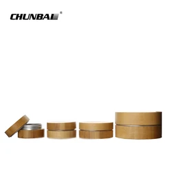 Wholesale customized bamboo cream jar 1oz 2oz 3oz 4oz 5oz 6oz spice jar bamboo