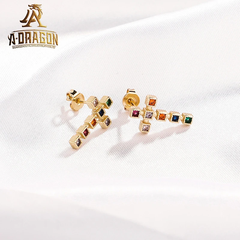Pass Diamond Tester 10K 14K 18K Gold Moissanite Earrings Real Gold Certified Baguette Cut Vvs Diamond Fine Jewelry Earring