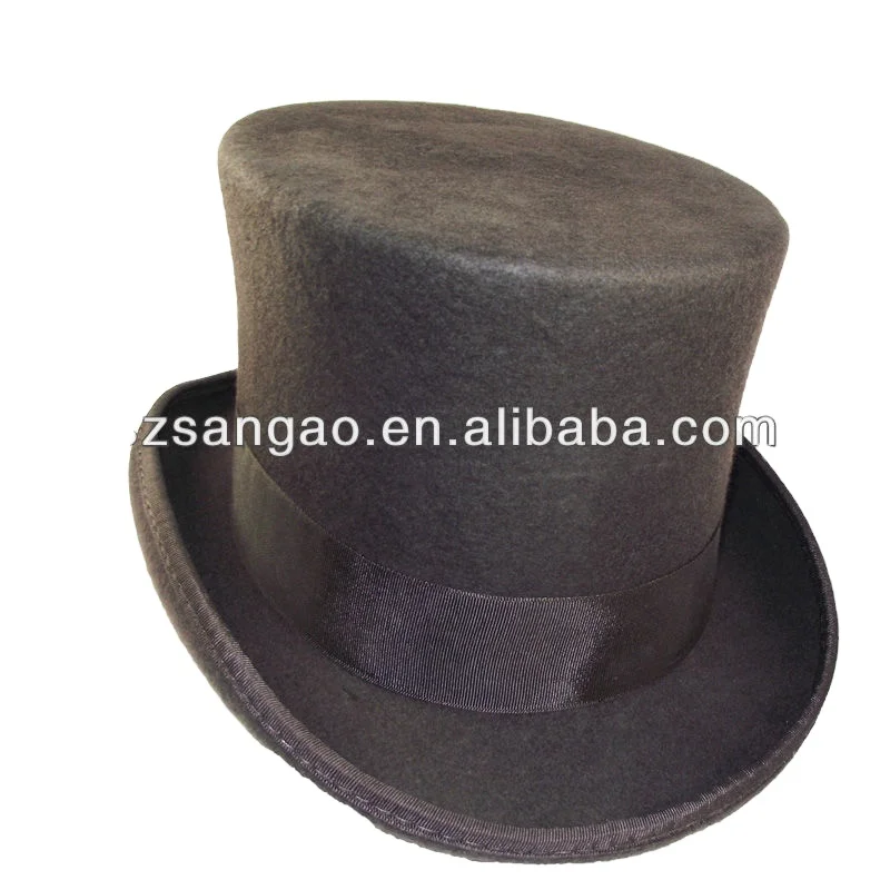 wholesale brown traditional fedora hat top with white lining and can print logo