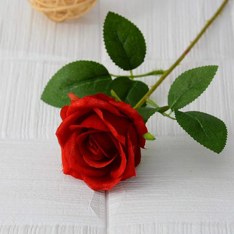 artificial flower Hot selling colorful artificial rose flowers bouquet wedding gift artificial flower Single rose