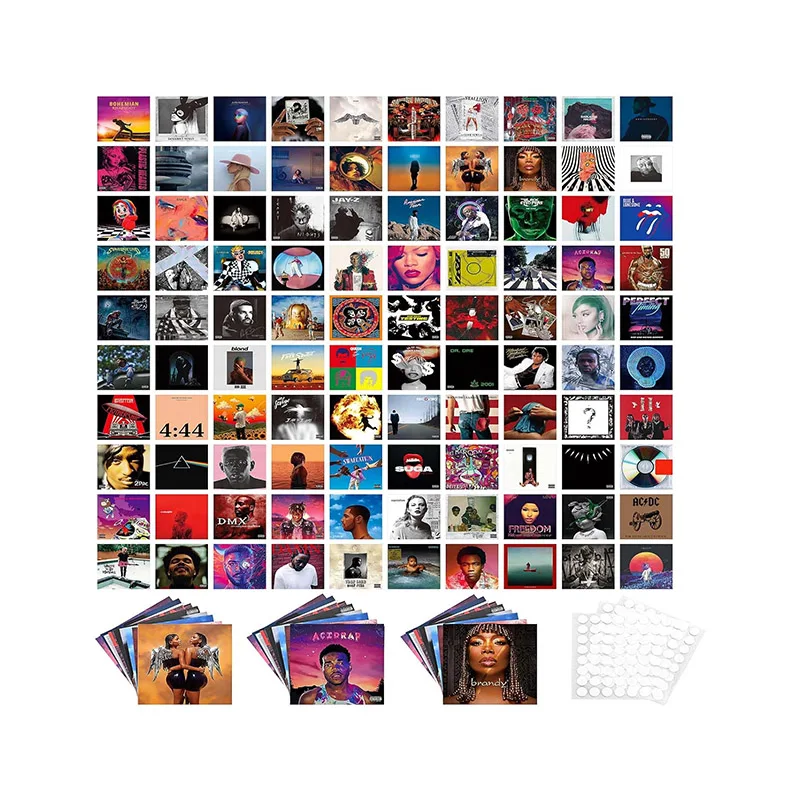 Custom Album Cover Poster Aesthetic Pictures Wall Collage Kit 5x5 inch Room Decor for Bedroom VSCO Room Photo Wall