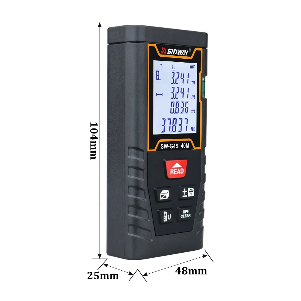 SNDWAY Cheap Handheld Laser Rangefinder sight Measure Tool Digital Laser Distance Meter 40m 60m 80m 100m with LCD Backlight