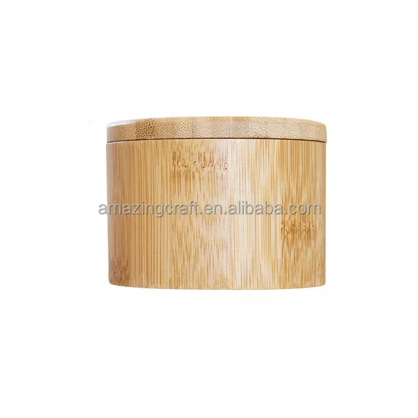 Bamboo Wooden Salt Pepper Box with Magnets Swivel Open OEM Size