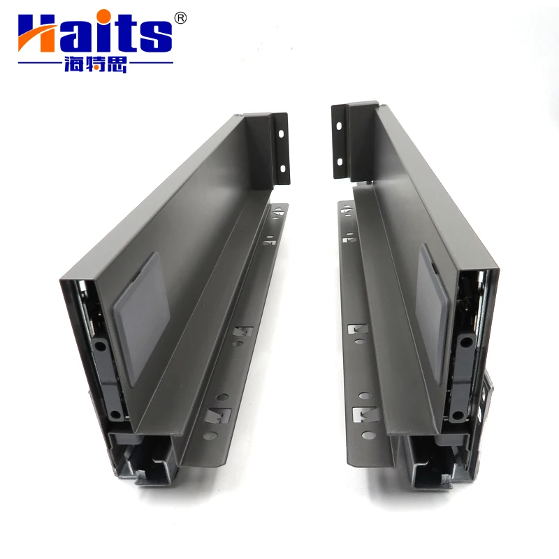 Furniture Hardware Slim Soft Close Metal Box Kitchen Drawer System