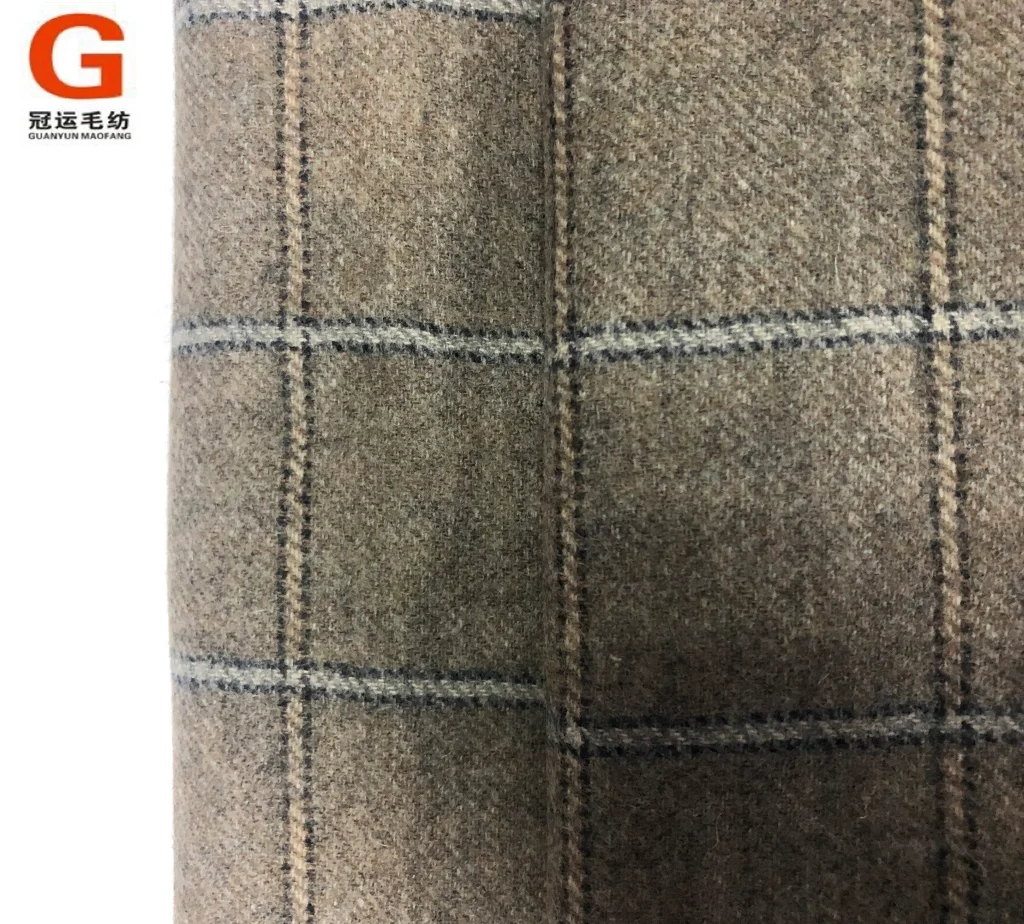 Wool fabric mill direct supply plaid tartan customize cashmere wool fabric
