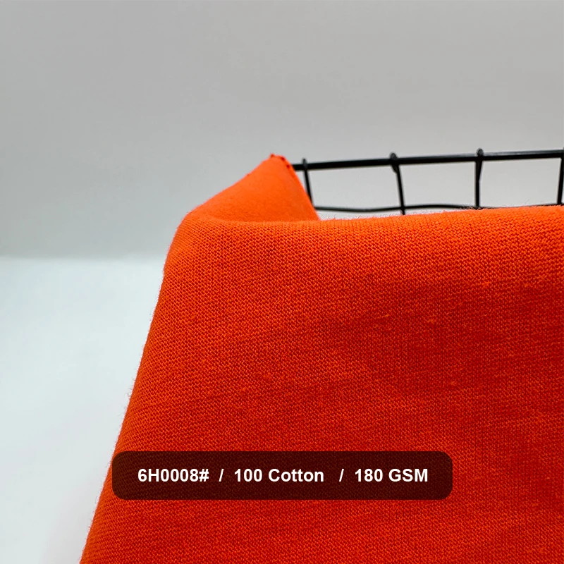 Knit Breathable 180 Gsm 100% Organic Cotton Single Jersey 180gsm Pima Cotton T Shirt Fabric